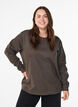 Genser med crewneck, Brun, Model image number 0