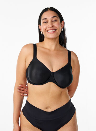 Zizzi Formpresset bh med full dekning og høy støtte, Svart, Model image number 0
