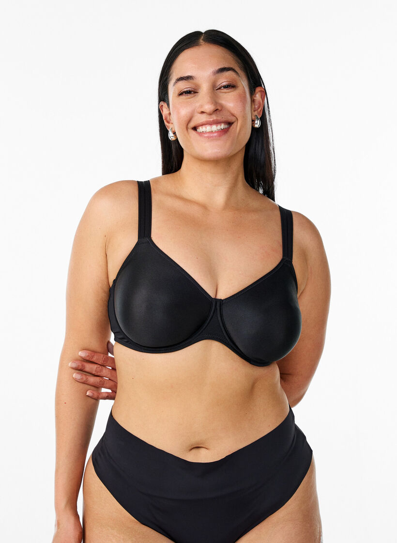 Formpresset bh med full dekning og høy støtte, Svart, Model image number 0