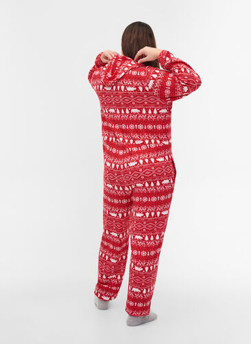 Jumpsuit med julemønster og hette, Christmas AOP, Model image number 1