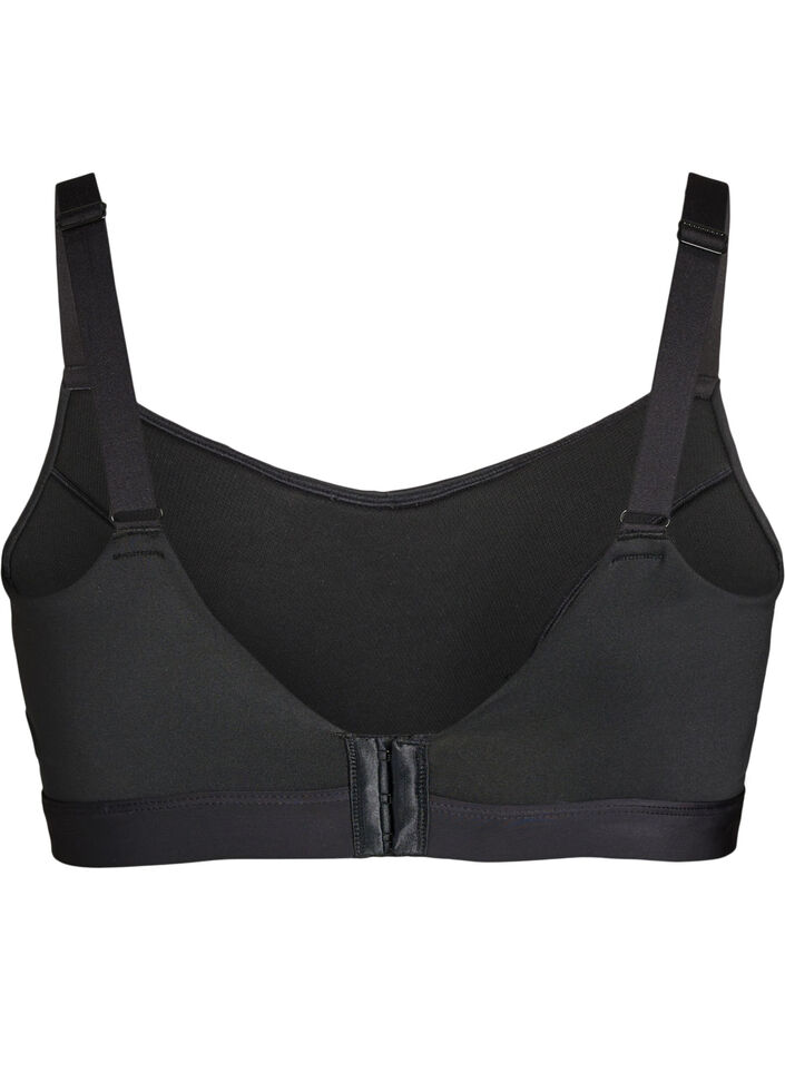 Lett polstret sports-BH, Svart, Packshot image number 1