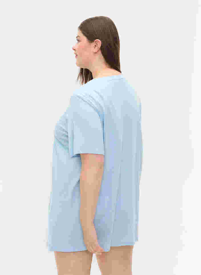 Oversize pysjamas T-skjorte i økologisk bomull, Cashmere Blue DREAMS, Model image number 1