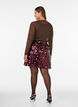 Kort paljettskj&oslash;rt med elastisk midjeb&aring;nd, M&oslash;rk Bordeaux, Model image number 2