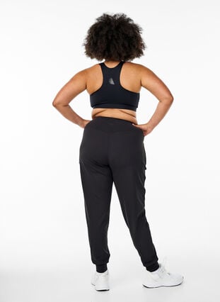Zizzi Joggebukser med lommer, Svart, Model image number 2