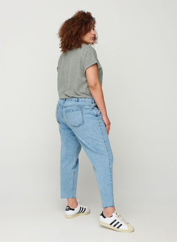 Cropped mom fit Mille jeans med en løs passform, Snow Wash 2, Model image number 1