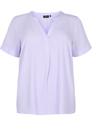 Kortermet bluse med V-hals, Lavender