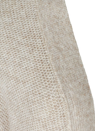 Lang strikket cardigan med store lommer, Pumice Stone Mel, Packshot image number 2