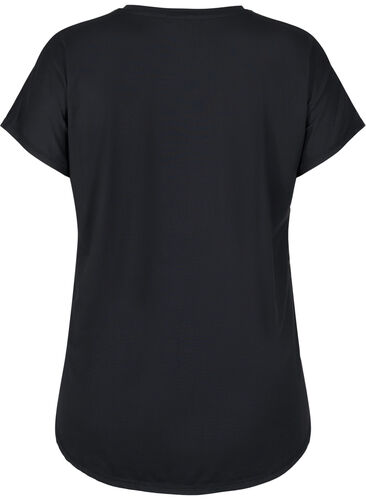 T-skjorte til trening med V-hals, Black, Packshot image number 1