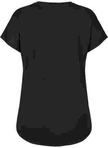 T-skjorte til trening med V-hals, Black, Packshot image number 1