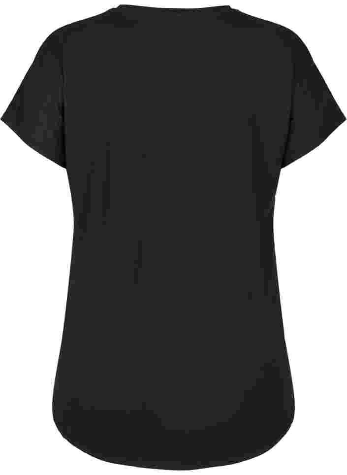 T-skjorte til trening med V-hals, Black, Packshot image number 1