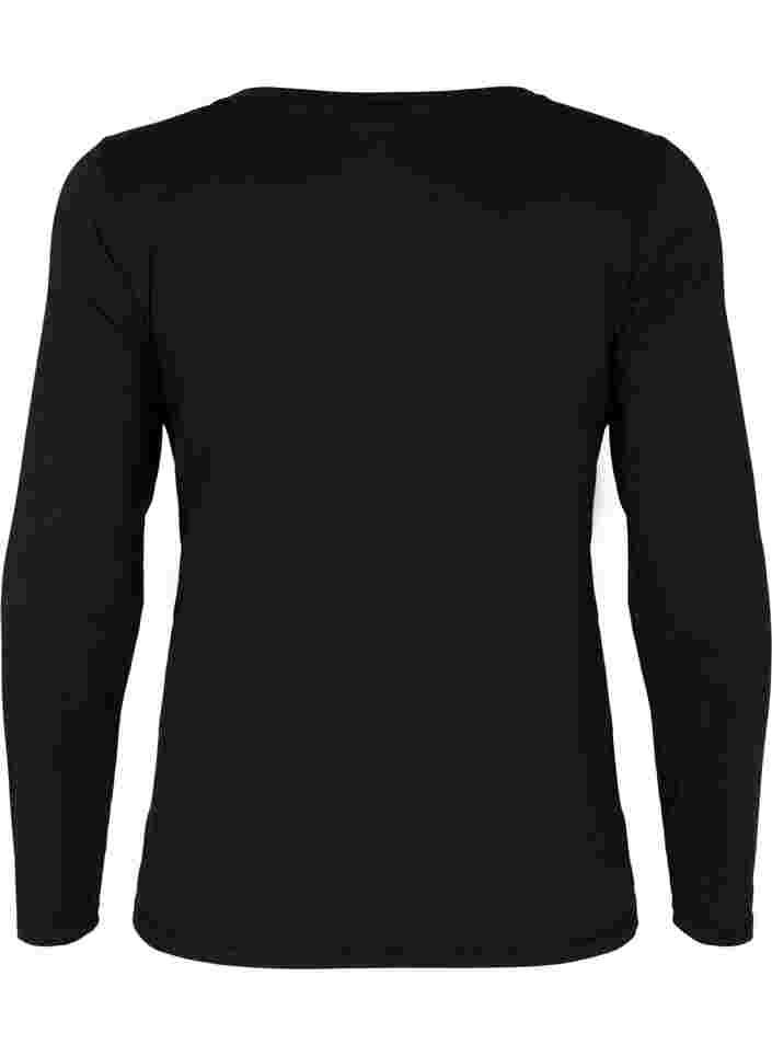 Basis genser til gravide med lange ermer, Black, Packshot image number 1