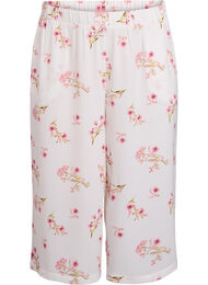 Culottebukser med m&oslash;nster, Hvit