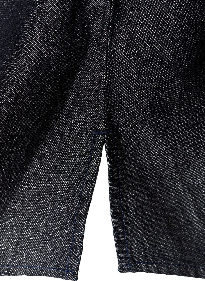 Denimskjorte med glittertr&aring;d og 3/4 ermer, Gr&aring;, Packshot image number 3