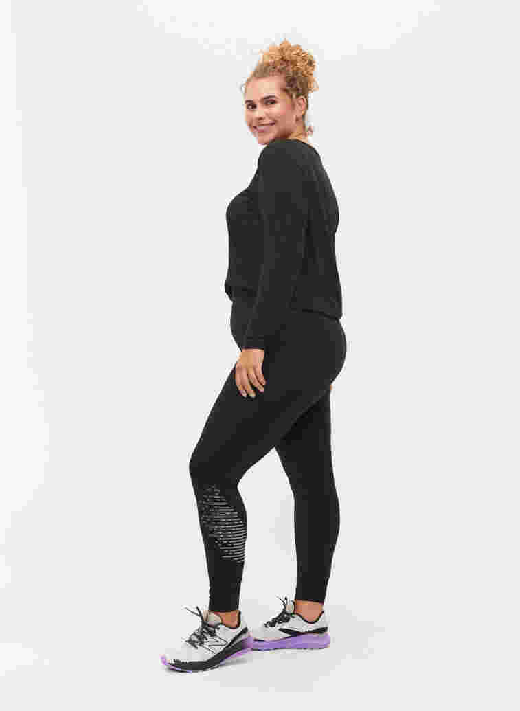 Treningstights med refleksmønster, Black w. Reflex, Model