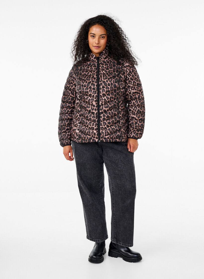 Lett jakke med lommer, Brun, Model image number 1