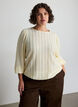 Jerseybluse med struktur og ballongsilhuett, Vanilje, Model image number 0