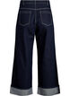 Wide fit jeans med brede oppbrett og kontrasts&oslash;m, Bl&aring;, Packshot image number 1