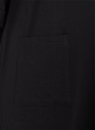 Bomullskjole med 3/4-ermer og lommer, Black, Packshot image number 3