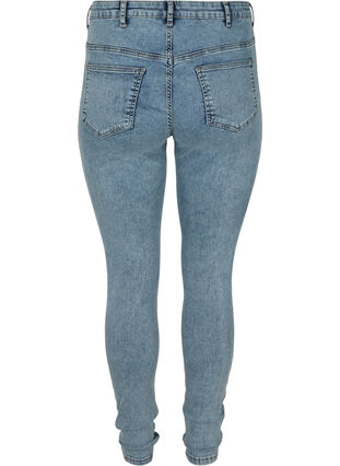 Amy jeans med høyt liv og stone wash, Stone Washed, Packshot image number 1