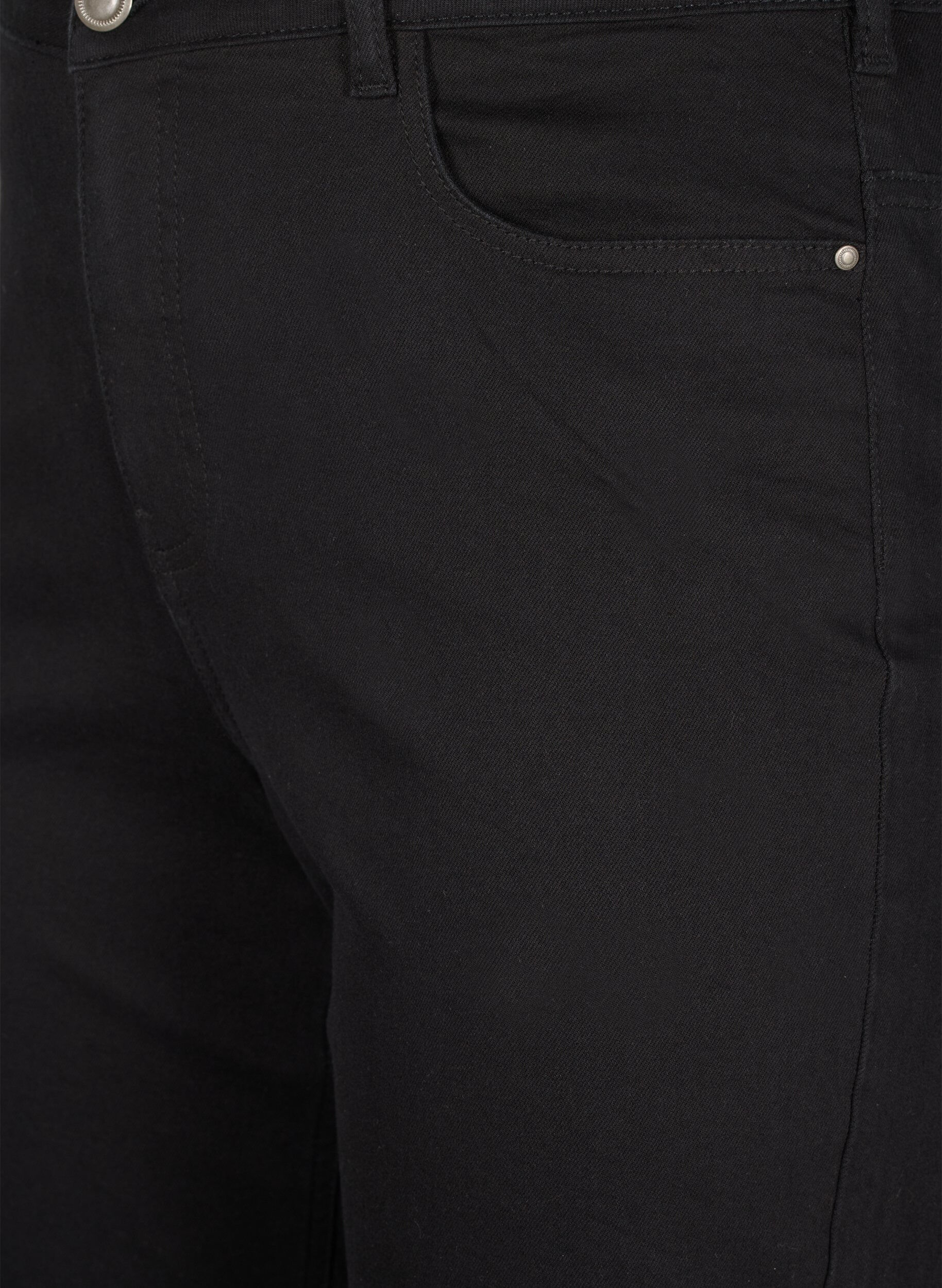 Zizzi  Gemma jeans med h&oslash;y midje og rett passform, Svart, Packshot image number 2