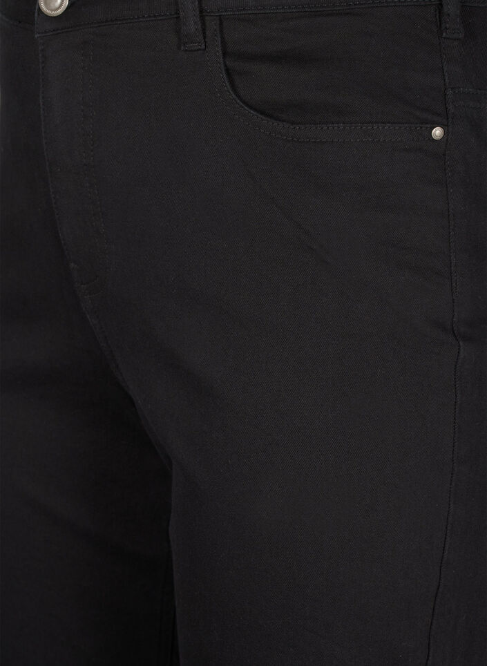 Gemma jeans med høy midje og rett passform, Svart, Packshot image number 2