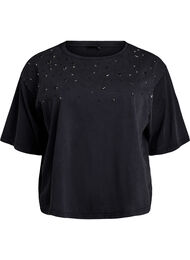 Boxy T-skjorte med perler og rhinesteiner, D.G.Washed Rhine St.