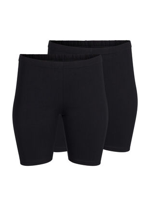 FLASH - 2-pakk legging-shorts, Black / Black, Packshot image number 0