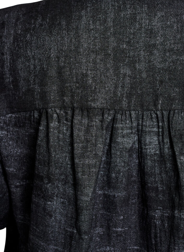 Løs bluse med krage og knapper, Svart, Packshot image number 3