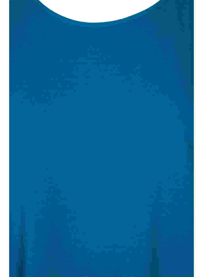 Kortermet bluse med rund hals, Moroccan Blue, Packshot image number 2