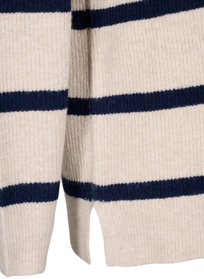 Ribbestrikket genser med striper, P.Stone/Navy.B.Mel., Packshot image number 3