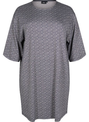 Zizzi Mønstret kjole med 3/4-ermer, Blå, Packshot image number 0