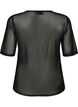 Mesh topp med korte ermer og rund hals, Svart, Packshot image number 1
