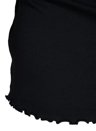 Zizzi Ribbestrikket tanktopp med knapper, Black, Packshot image number 3