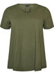 Ensfarget basic T-skjorte i bomull, Gr&oslash;nn, Packshot image number 0