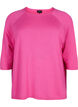Strikket bluse i viskose med 3/4 ermer, Raspberry Rose, Packshot image number 0