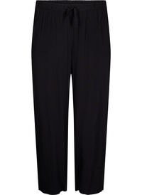 Løse bukser i viskose med lommer, Svart Løse bukser i viskose med lommer