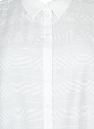 Lang skjorte av viskose med struktur, Bright White, Packshot image number 2