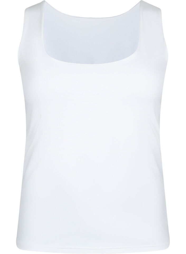 Vendbar topp i stretch, Bright White, Packshot image number 0