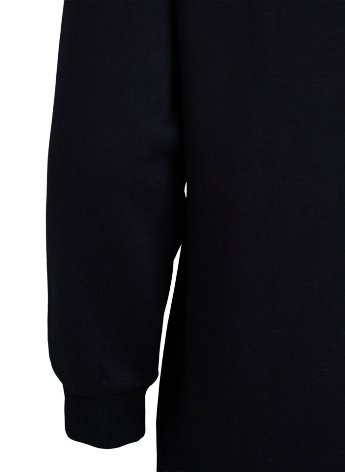 Kort genserkjole med høy hals, Svart, Packshot image number 3