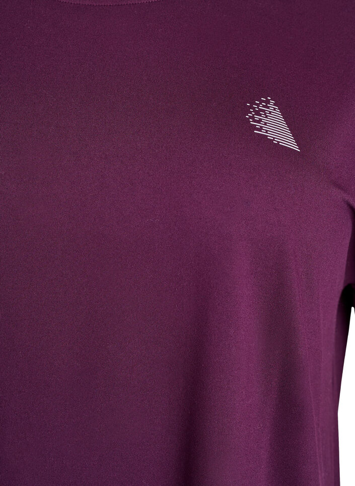 Ensfarget trenings-T-skjorte, Lilla, Packshot image number 2