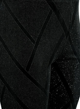 Velour leggings med glitter og mønster, Black, Packshot image number 2