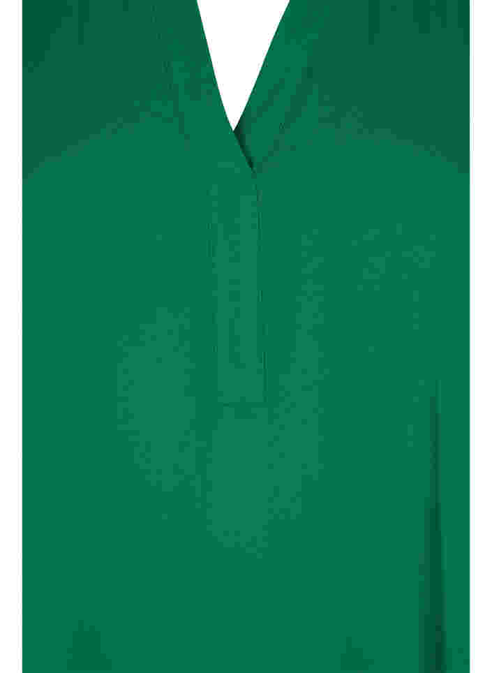 Bluse med 3/4 ermer og V-hals, Jolly Green, Packshot image number 2