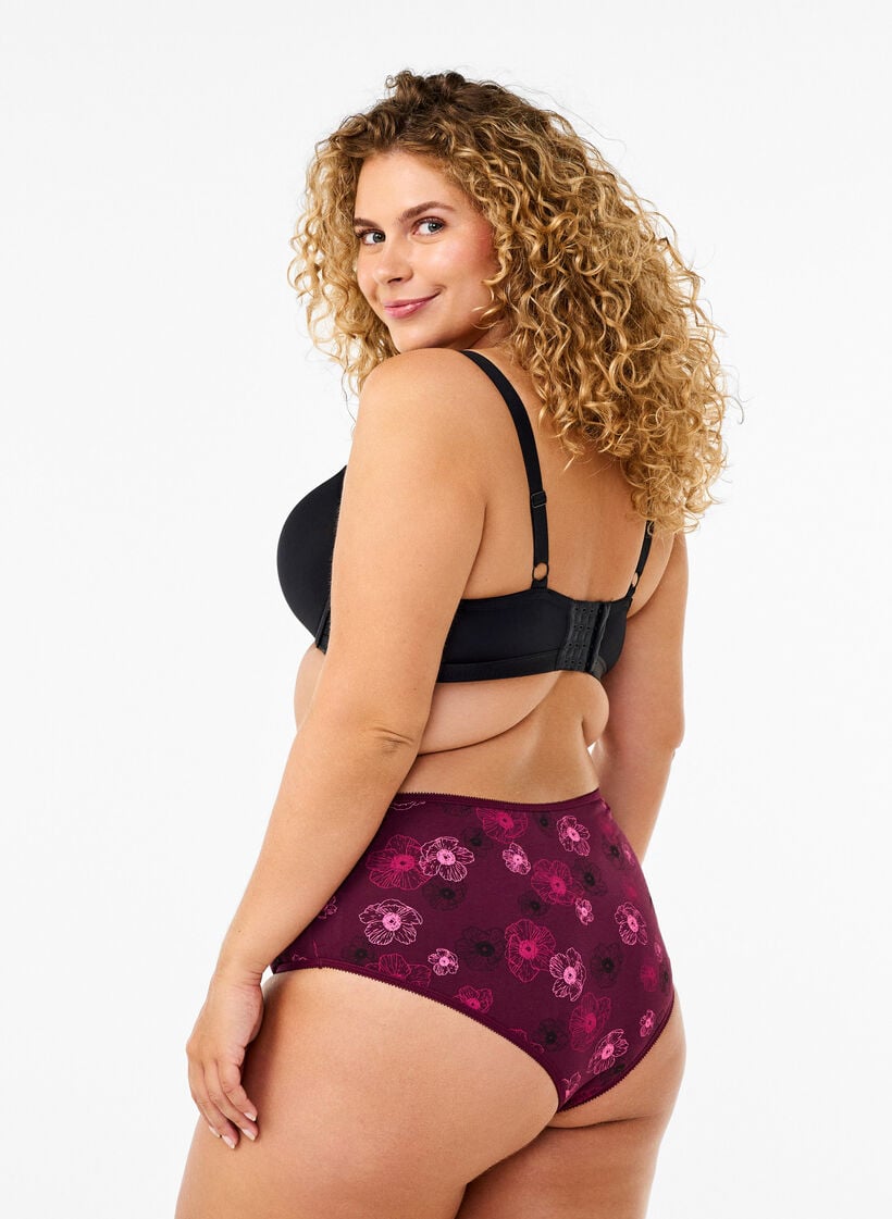 7-pack hipstertruse med vanlig midje, M&oslash;rk Bordeaux, Model image number 1