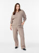Ribbestrikket genser med polokrage og glidelås, Beige, Model image number 1