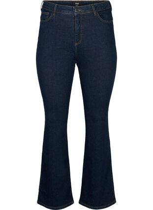 Ellen bootcut jeans med høyt liv, Raw Unwash, Packshot image number 0
