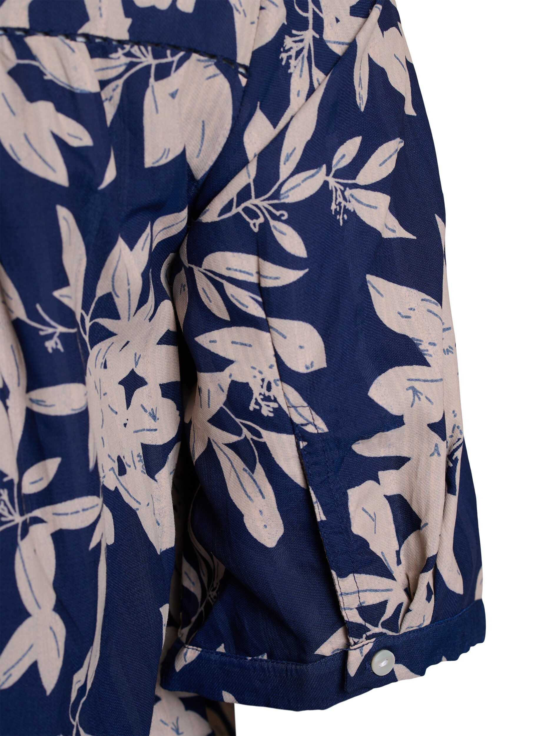 ZizziBluse med trykk og 1/2 ermer, Bl&aring;, Packshot image number 3