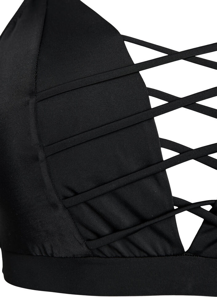 Bikinioverdel med stringdetaljer, Svart, Packshot image number 2