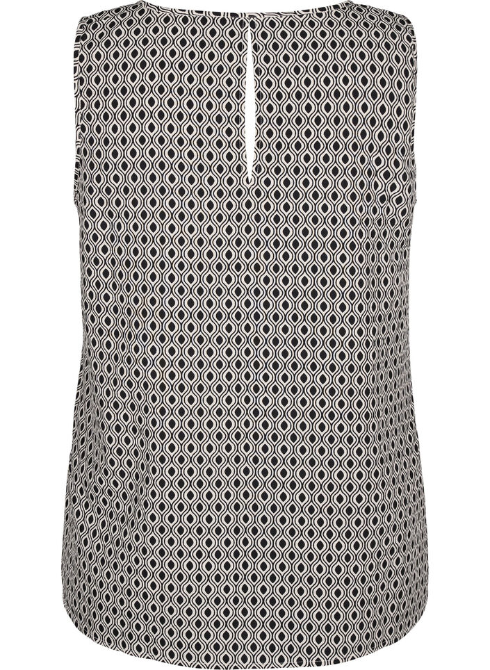 FLASH – Ermeløs topp med trykk, Svart, Packshot image number 1