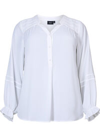 Bluse med lange ermer og knappelukking