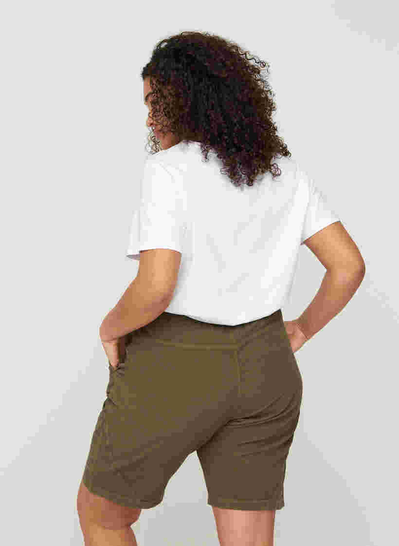 Løse shorts med lommer i bomull, Ivy Green, Model image number 1